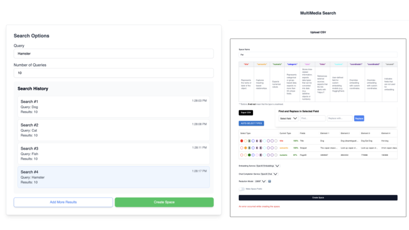 An example of how the Web Search tool can be used to create a space in Mantis