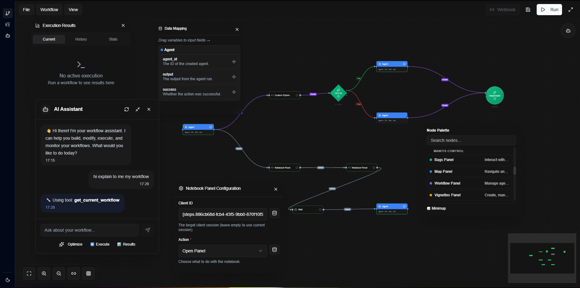 A large Jarvis workflow on the canvas