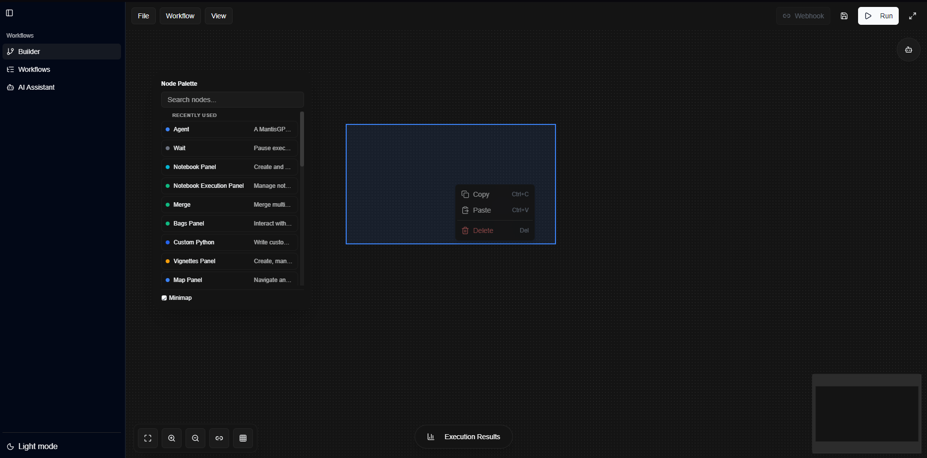 The Jarvis builder interface