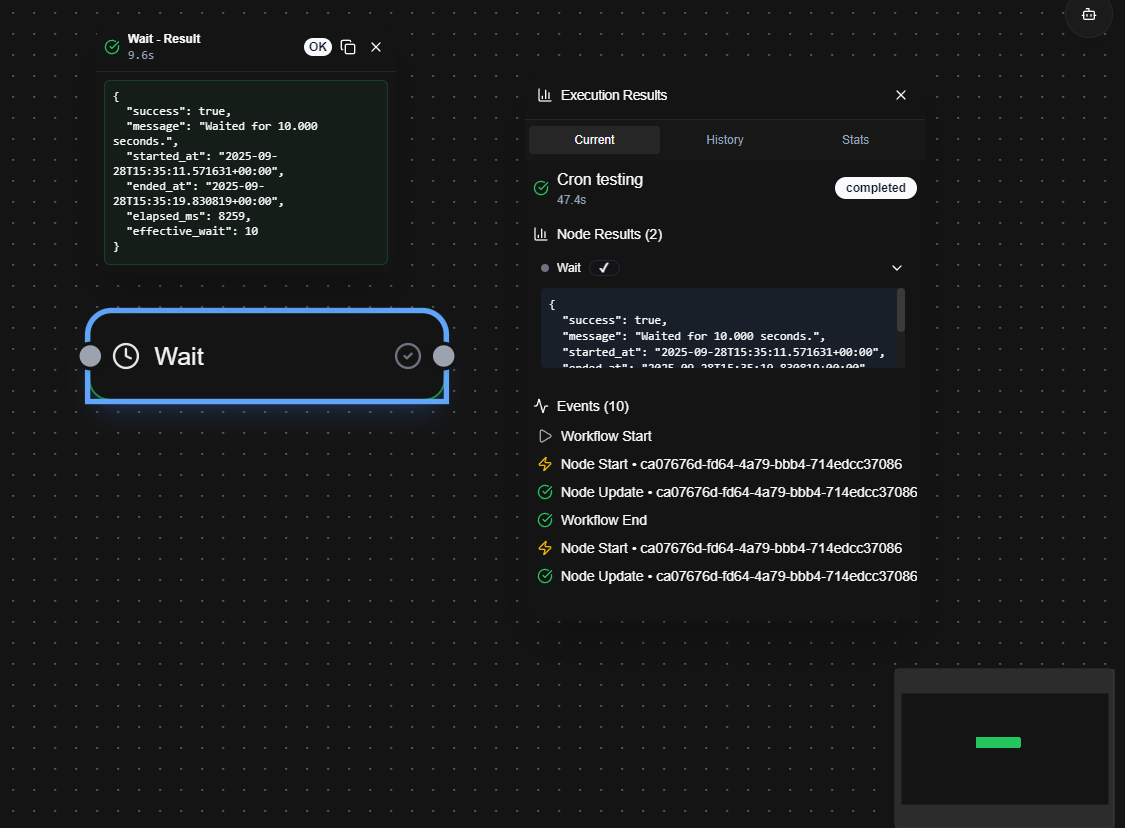 The Execution Results window